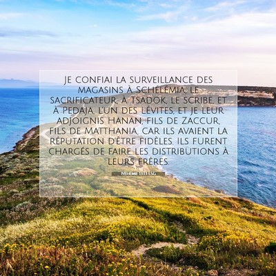 Néhémie 13:13 LSG Image du verset biblique