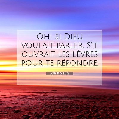 Job 11:5 Verset biblique expliqué