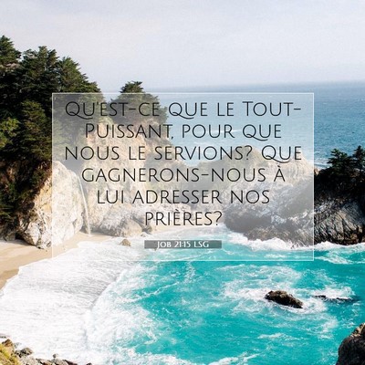 Job 21:15 LSG Image du verset biblique