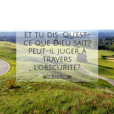 Job 22:13 LSG Image du verset biblique