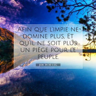 Job 34:30 Verset biblique expliqué