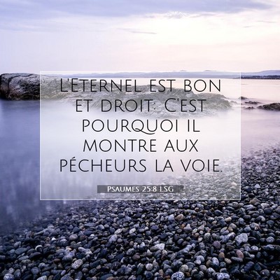 Psaumes 25:8 LSG Image du verset biblique