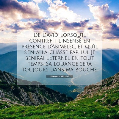 Psaumes 34:1 LSG Image du verset biblique