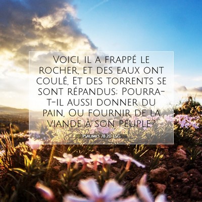 Psaumes 78:20 Verset biblique expliqué