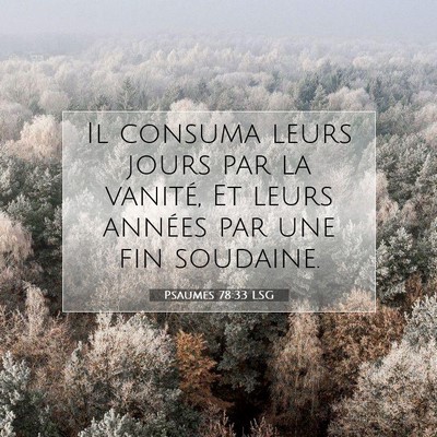Psaumes 78:33 Verset biblique expliqué
