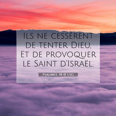 Psaumes 78:41 Verset biblique expliqué