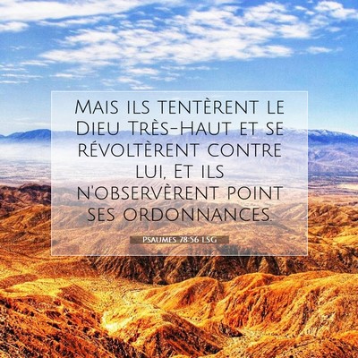 Psaumes 78:56 Verset biblique expliqué