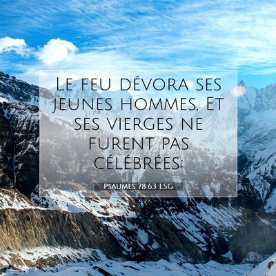 Psaumes 78:63 Verset biblique expliqué