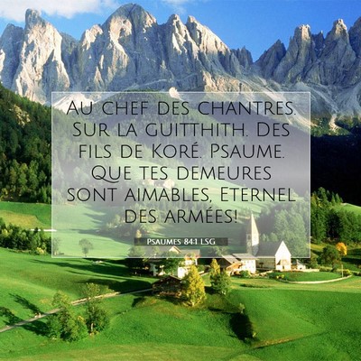 Psaumes 84:1 LSG Image du verset biblique