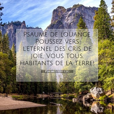 Psaumes 100:1 LSG Image du verset biblique