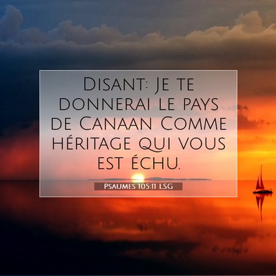 Psaumes 105:11 Verset biblique expliqué