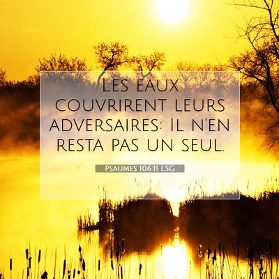 Psaumes 106:11 LSG Image du verset biblique