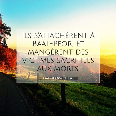 Psaumes 106:28 LSG Image du verset biblique