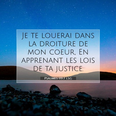 Psaumes 119:7 Verset biblique expliqué