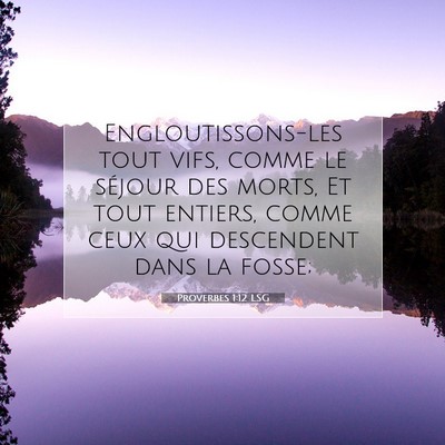 Proverbes 1:12 Verset biblique expliqué