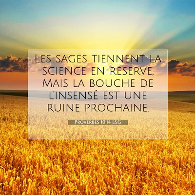 Proverbes 10:14 LSG Image du verset biblique