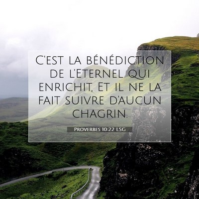 Proverbes 10:22 LSG Image du verset biblique