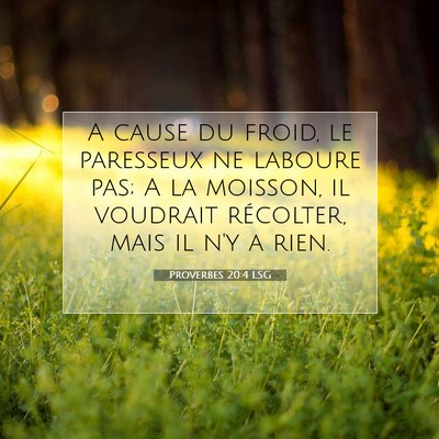 Proverbes 20:4 Verset biblique expliqué