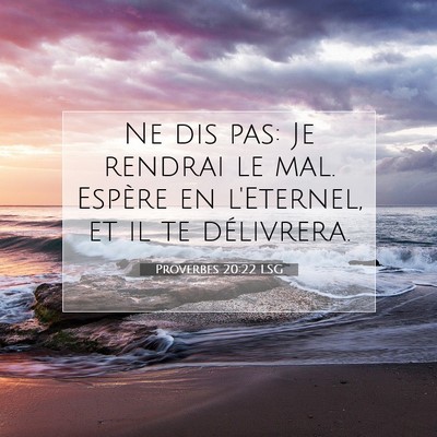Proverbes 20:22 LSG Image du verset biblique