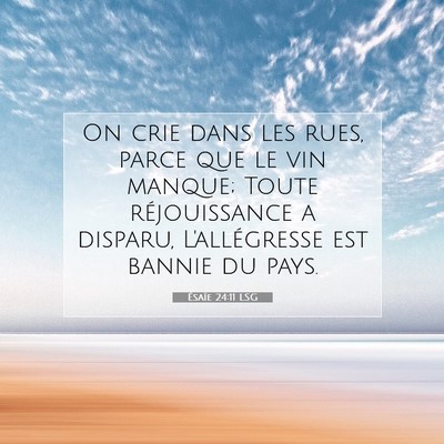 Ésaïe 24:11 LSG Image du verset biblique