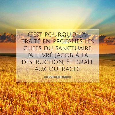 Ésaïe 43:28 LSG Image du verset biblique