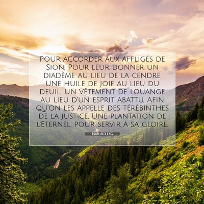 Ésaïe 61:3 LSG Image du verset biblique