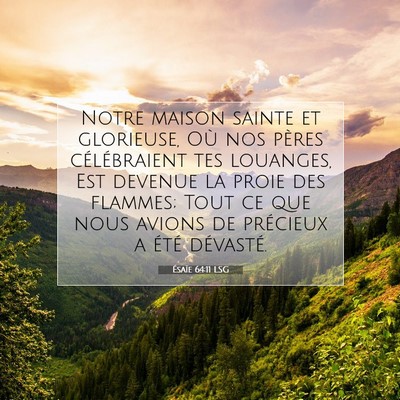 Ésaïe 64:11 LSG Image du verset biblique
