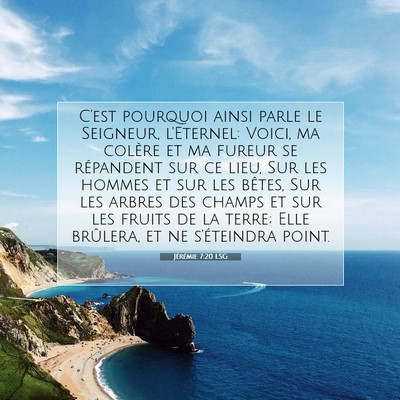 Jérémie 7:20 LSG Image du verset biblique