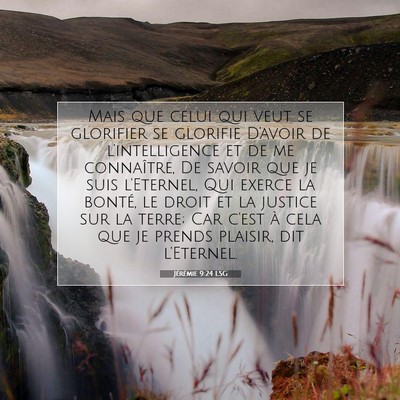 Jérémie 9:24 LSG Image du verset biblique
