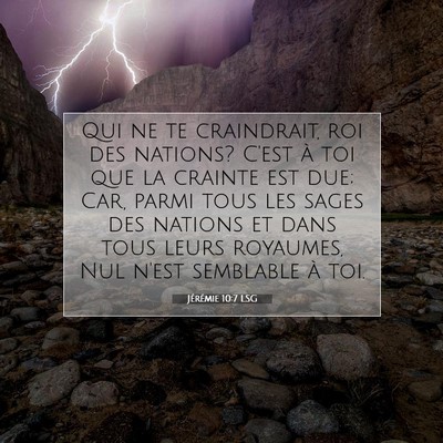 Jérémie 10:7 LSG Image du verset biblique