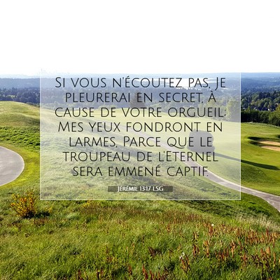 Jérémie 13:17 LSG Image du verset biblique