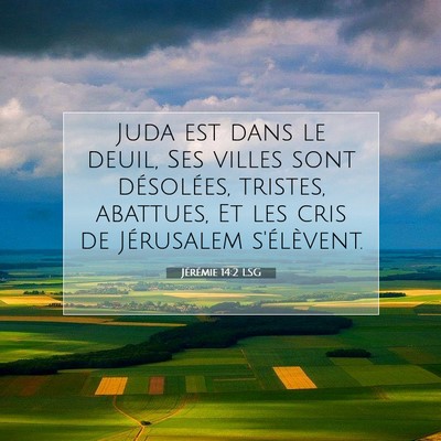 Jérémie 14:2 LSG Image du verset biblique