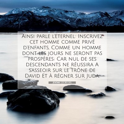 Jérémie 22:30 Verset biblique expliqué
