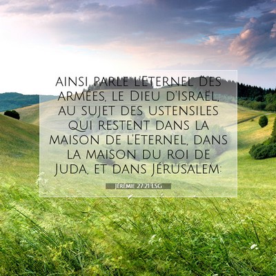 Jérémie 27:21 LSG Image du verset biblique