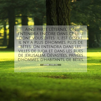 Jérémie 33:10 LSG Image du verset biblique
