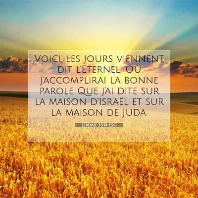 Jérémie 33:14 Verset biblique expliqué