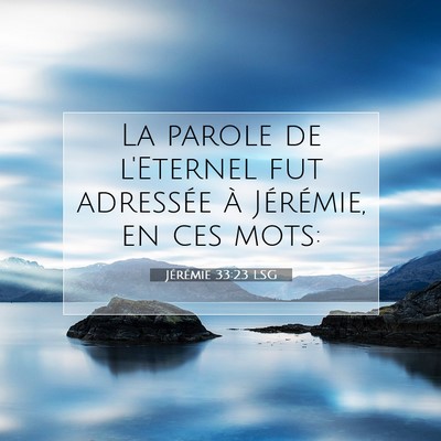 Jérémie 33:23 Verset biblique expliqué