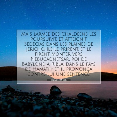 Jérémie 39:5 LSG Image du verset biblique