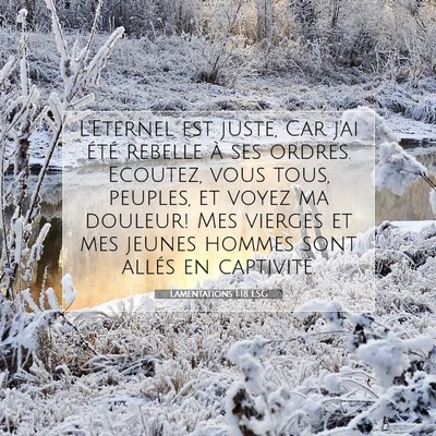 Lamentations 1:18 Verset biblique expliqué
