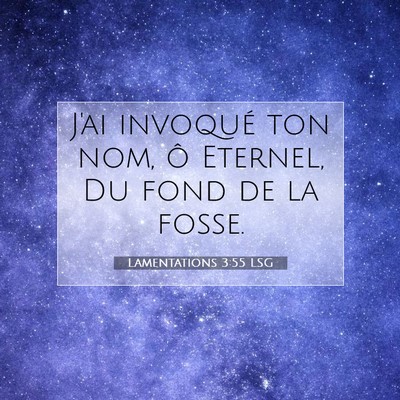 Lamentations 3:55 LSG Image du verset biblique