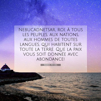 Daniel 4:1 LSG Image du verset biblique
