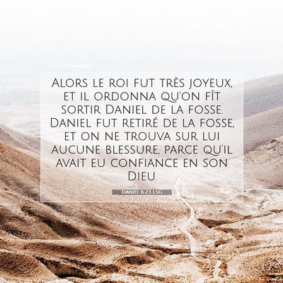 Daniel 6:23 LSG Image du verset biblique
