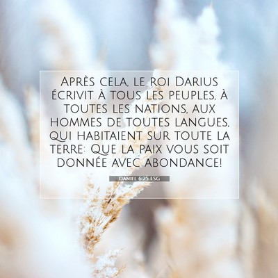 Daniel 6:25 LSG Image du verset biblique