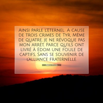 Amos 1:9 Verset biblique expliqué