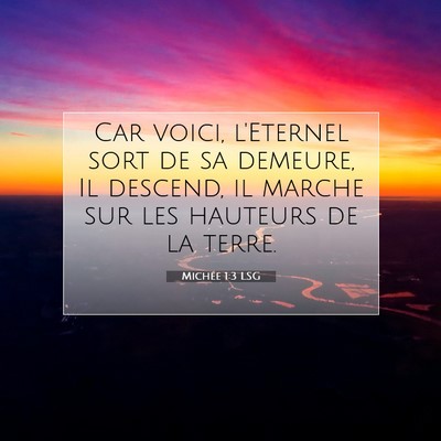 Michée 1:3 Verset biblique expliqué
