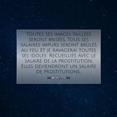 Michée 1:7 Verset biblique expliqué