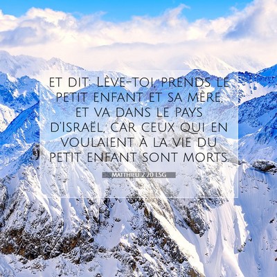 Matthieu 2:20 Verset biblique expliqué