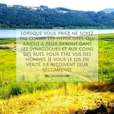Matthieu 6:5 LSG Image du verset biblique