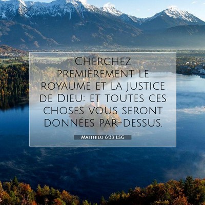 Matthieu 6:33 LSG Image du verset biblique