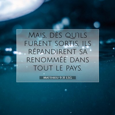 Matthieu 9:31 Verset biblique expliqué
